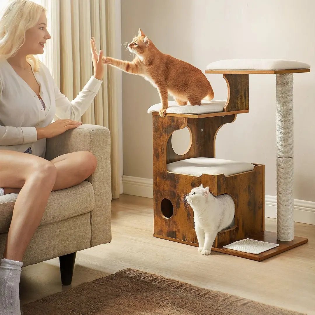 ARBRE À CHAT DESIGN en bois Refuge de Minou™ - Chatelier Paris