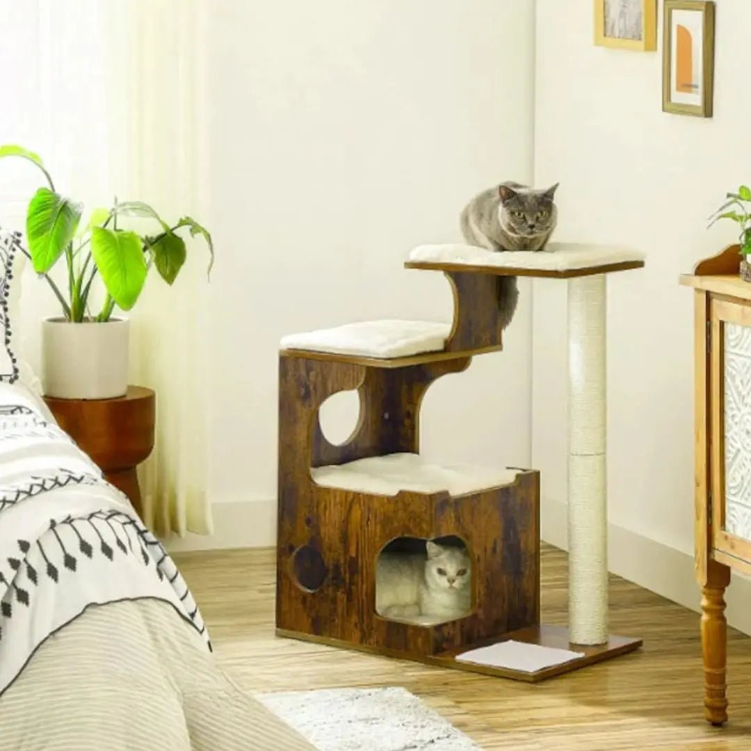 ARBRE À CHAT DESIGN en bois Refuge de Minou™ - Chatelier Paris