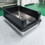 Bac à litière chat xxxl noir
