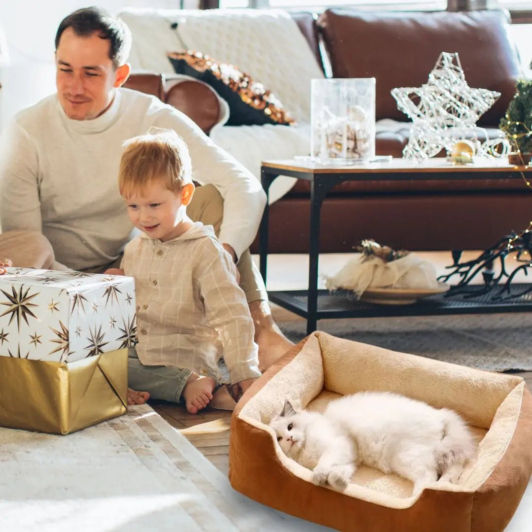 Coussin Chat Brun Clair Doux - Refuge™ Brun Clair - Chatelier Paris