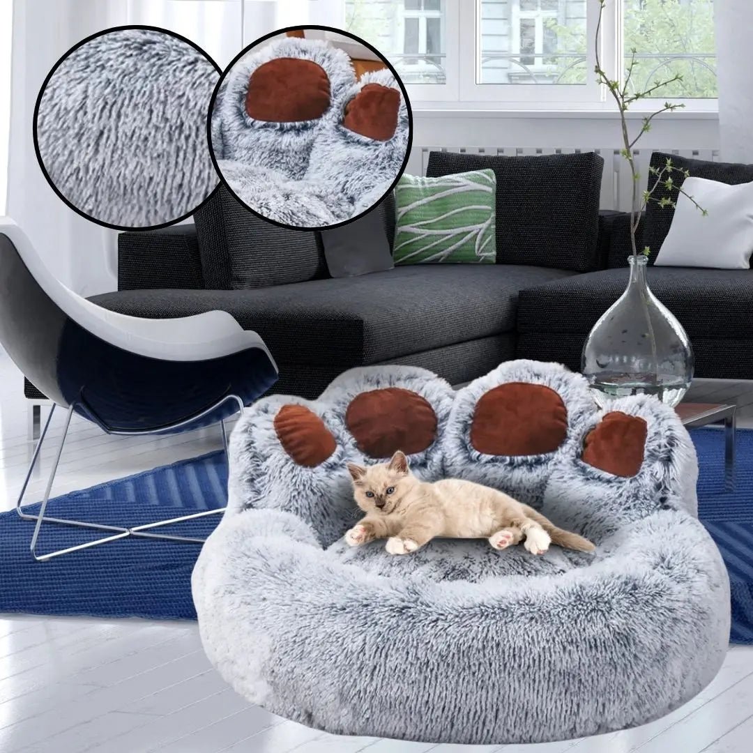 Coussin Chat Gris/Bleu Câlin d'ours™ Gris/Bleu - Chatelier Paris