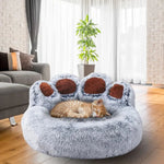 Coussin Chat Gris/Bleu Câlin d'ours™ Gris/Bleu - Chatelier Paris