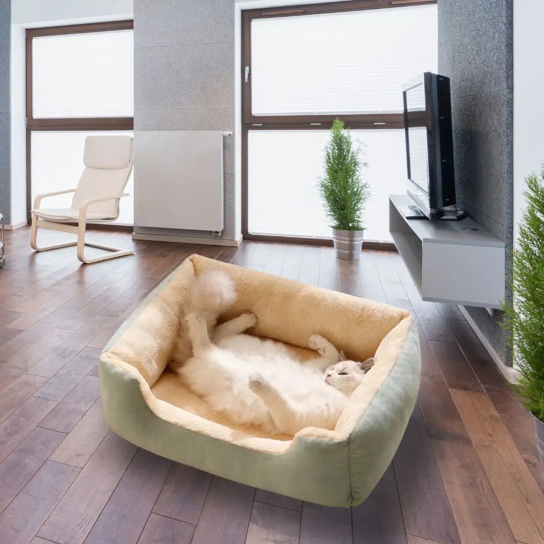 Coussin pour Chat Doux Vert Doux - Refuge™ Doux Vert - Chatelier Paris