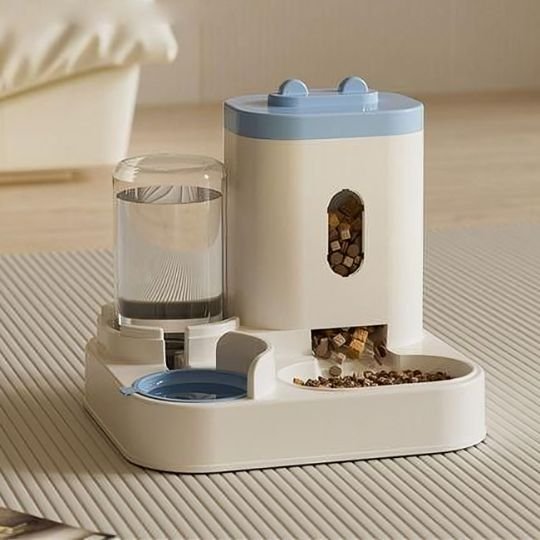 Distributeur croquette chat bleu