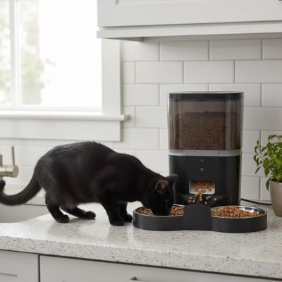 Distributeur de croquettes chat