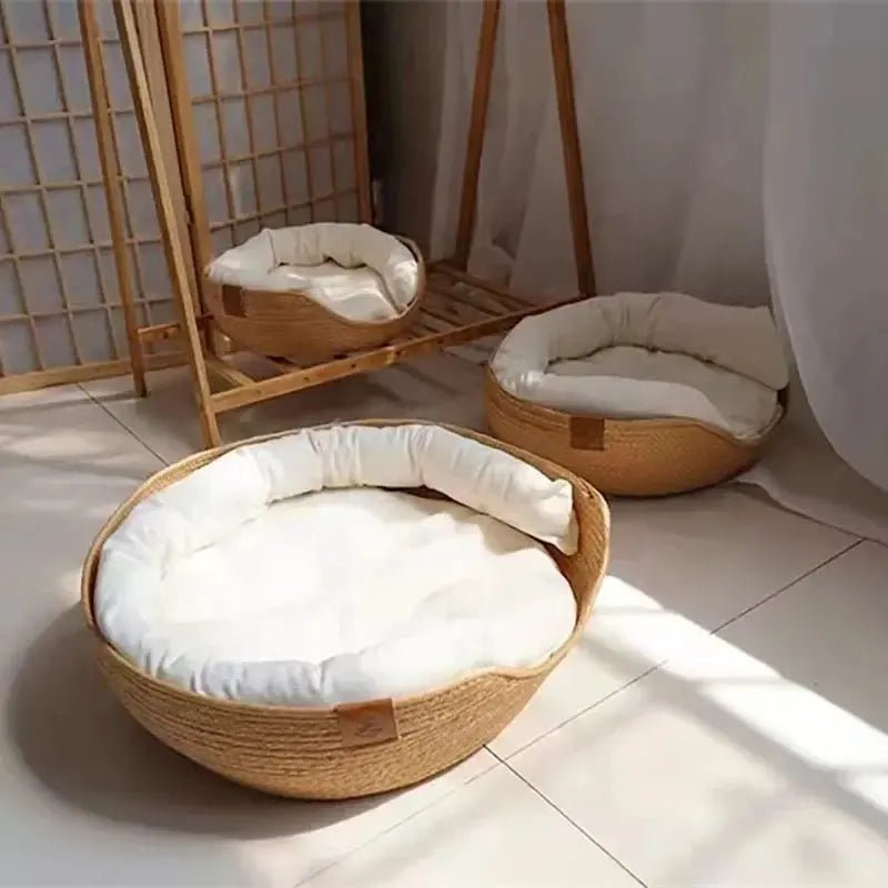 Panier Pour Chat en osier avec coussin Panier - Rêveur™ - Chatelier Paris