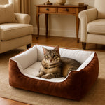 panier chat brun velour