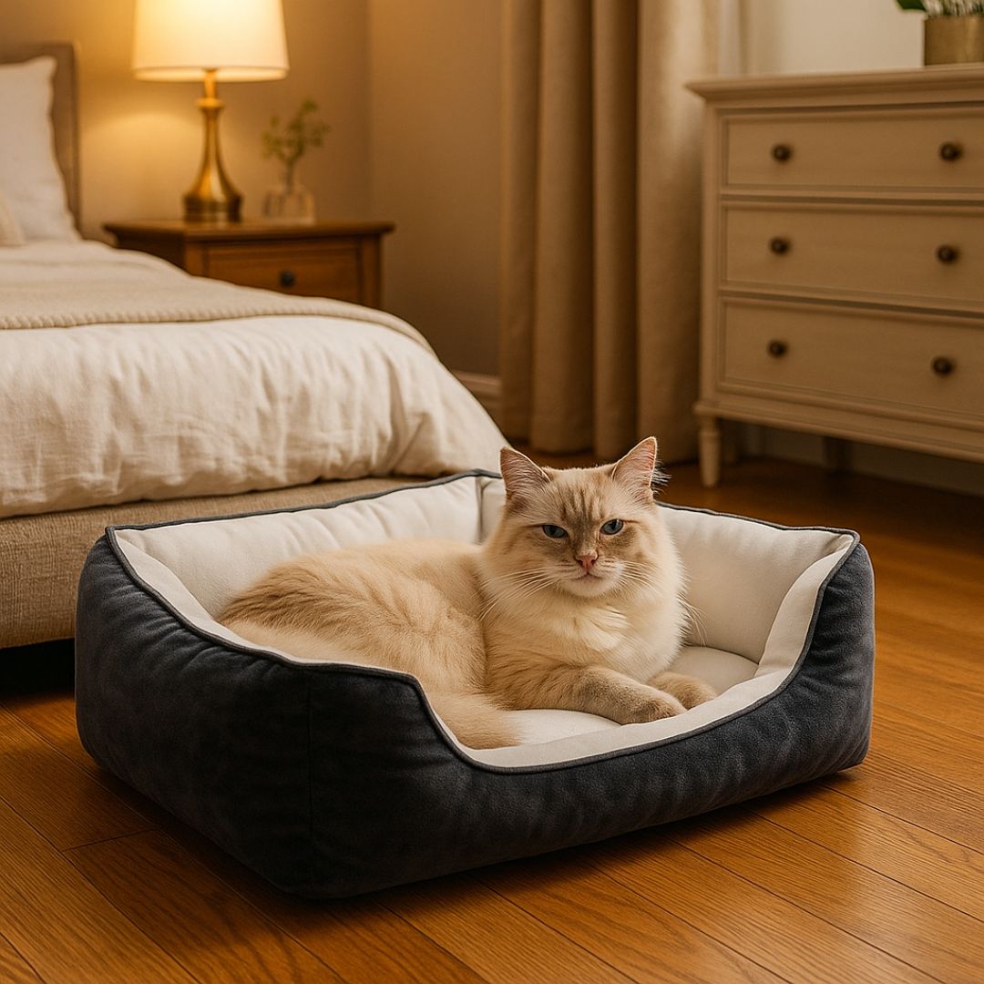 panier chat charcoal velour