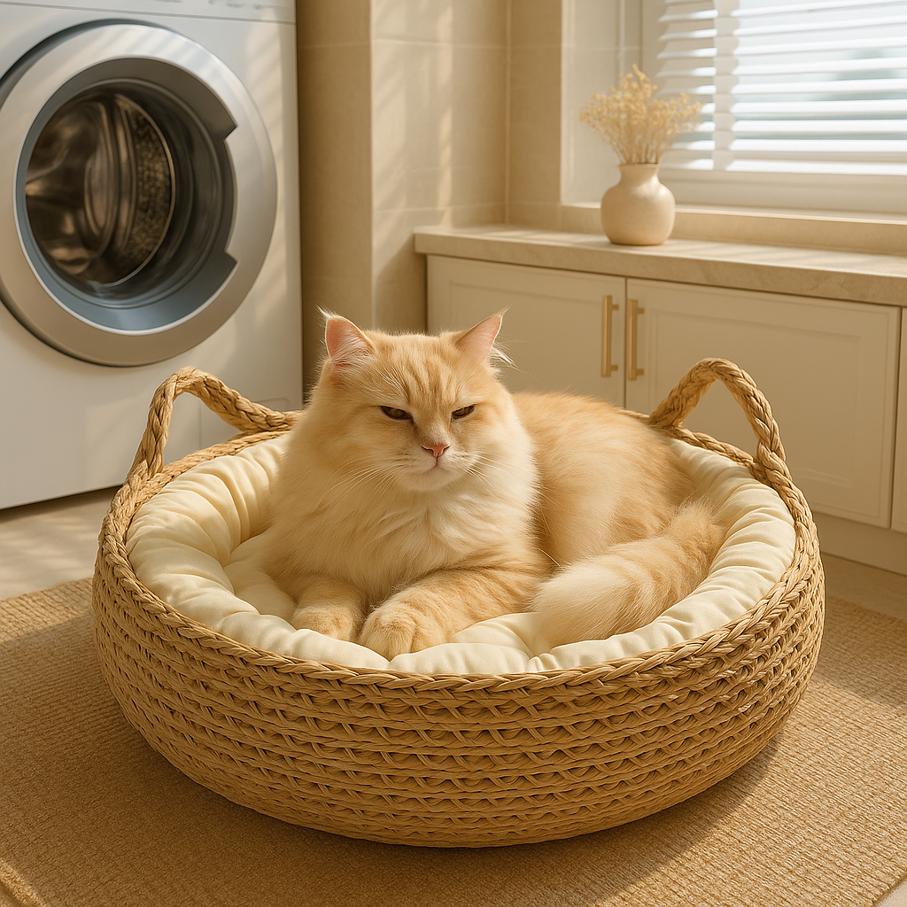 panier chat osier douillet